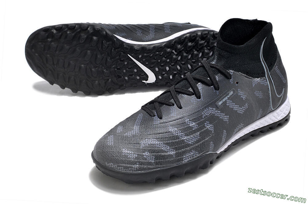 Nike Phantom Luna Elite NU TF High-Tops Soccer Shoes - Black/Grey/White 3