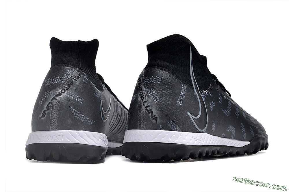 Nike Phantom Luna Elite NU TF High-Tops Soccer Shoes - Black/Grey/White 6