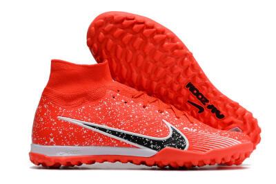 Nike Air Zoom Mercurial Superfly 9 Elite TF High-Tops Soccer Shoes - Red/White/Black