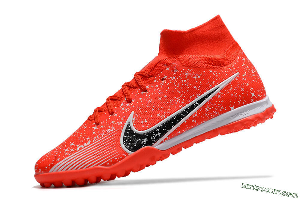 Nike Air Zoom Mercurial Superfly 9 Elite TF High-Tops Soccer Shoes - Red/White/Black 5