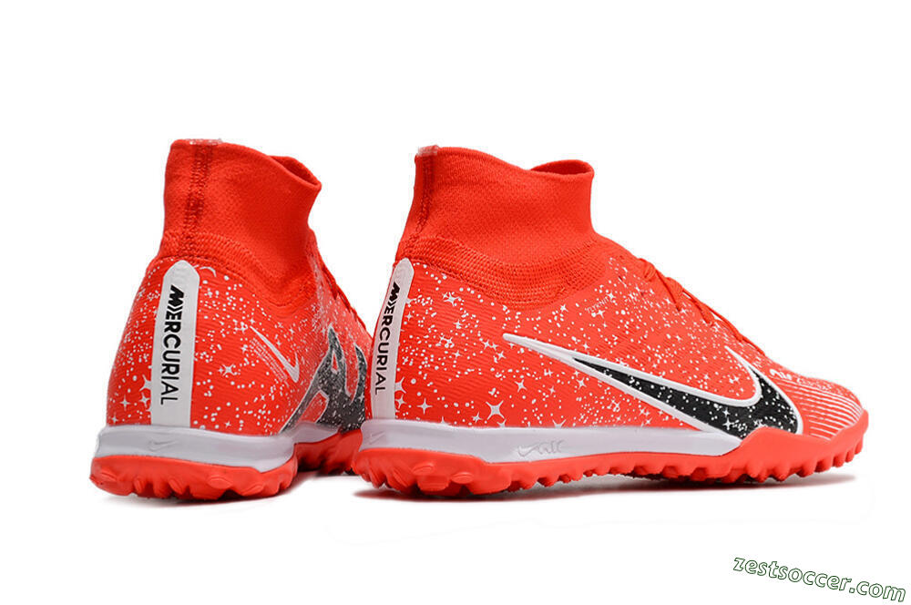 Nike Air Zoom Mercurial Superfly 9 Elite TF High-Tops Soccer Shoes - Red/White/Black 6