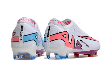 Nike AIR Zoom Mercurial Vapor 15 Elite FG Low-Tops Soccer Cleats - White/Blue/Orange