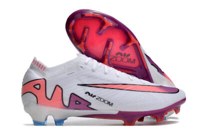 Nike AIR Zoom Mercurial Vapor 15 Elite FG Low-Tops Soccer Cleats - White/Blue/Orange