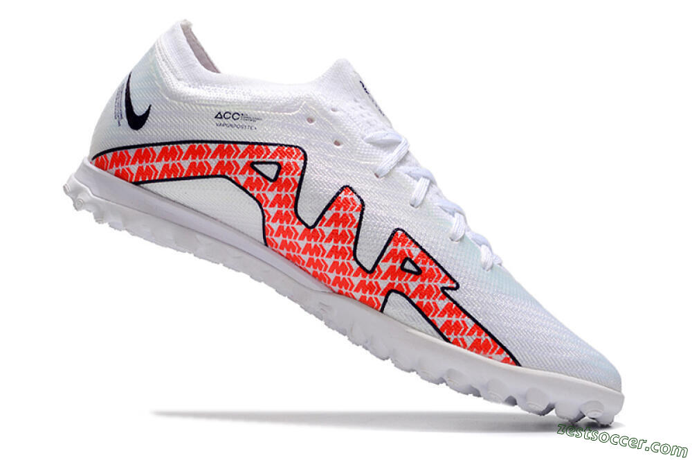 Nike Air Zoom Mercurial Vapor 15 Elite TF Low-Tops Soccer Shoes - White/Red/Black 4