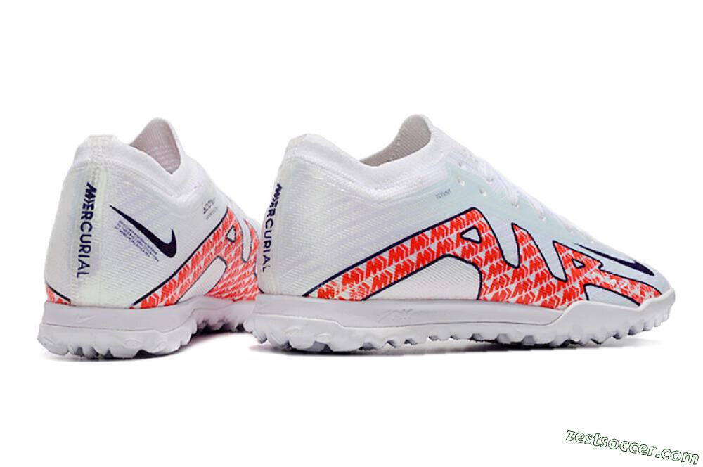 Nike Air Zoom Mercurial Vapor 15 Elite TF Low-Tops Soccer Shoes - White/Red/Black 6