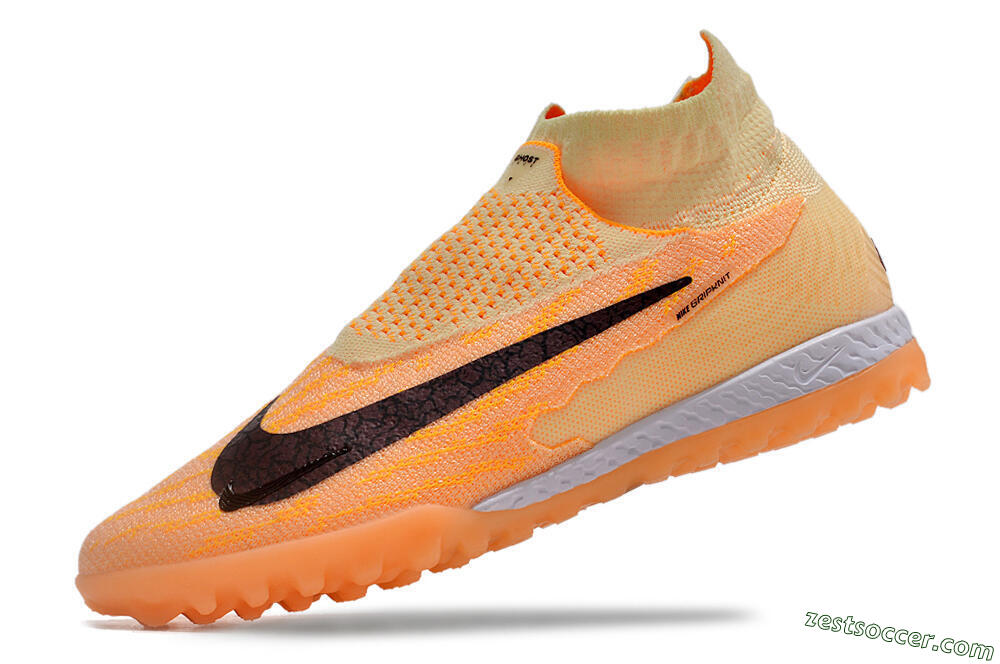 Nike Phantom GX Elite DF Link TF High-Tops Soccer Shoes - Orange/Pink/Black 4