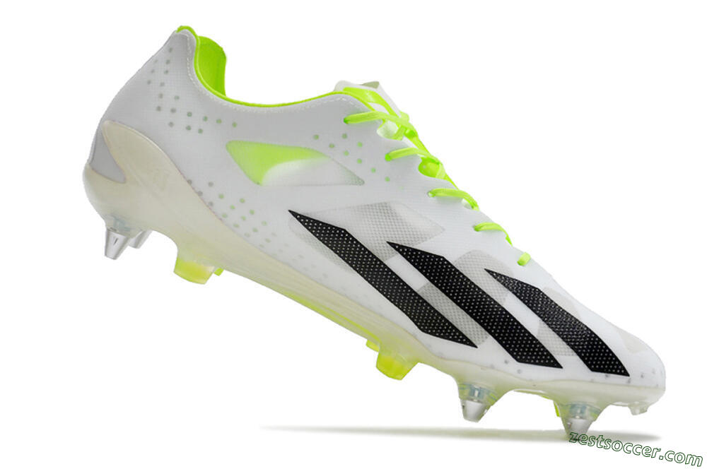 Adidas X Crazyfast.1 SG Low-Tops Soccer Cleats - White/Black/Green 4