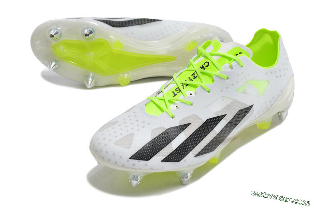 Adidas X Crazyfast.1 SG Low-Tops Soccer Cleats - White/Black/Green 3