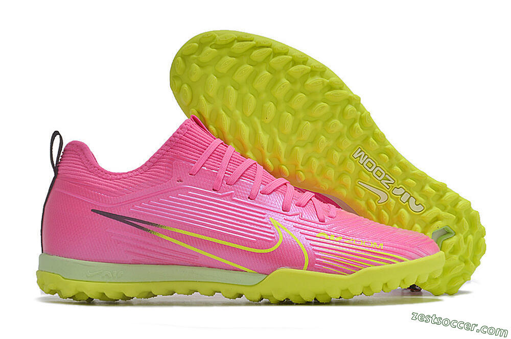 Nike Air Zoom Mercurial Vapor 15 Pro TF Low-Tops Soccer Shoes - Pink/Yellow/Green/Black 0