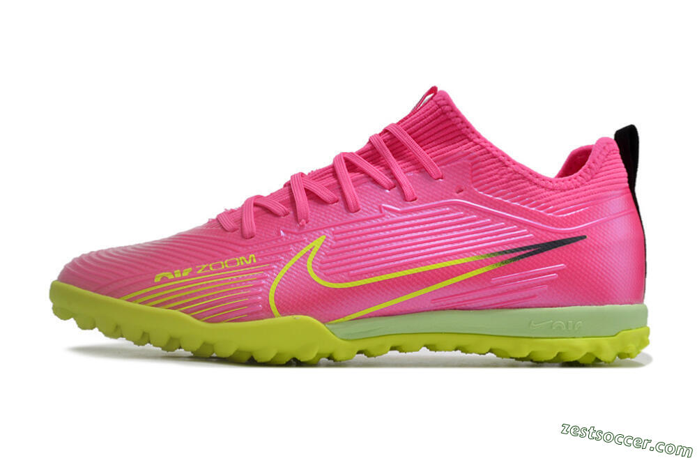 Nike Air Zoom Mercurial Vapor 15 Pro TF Low-Tops Soccer Shoes - Pink/Yellow/Green/Black 2