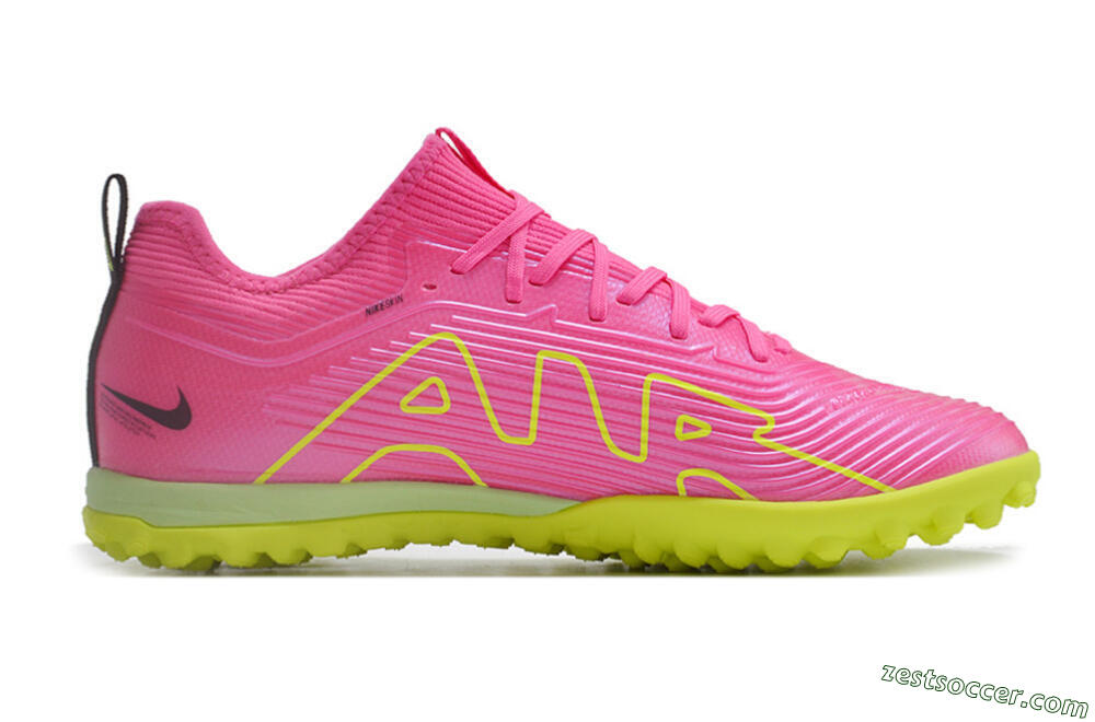 Nike Air Zoom Mercurial Vapor 15 Pro TF Low-Tops Soccer Shoes - Pink/Yellow/Green/Black 7