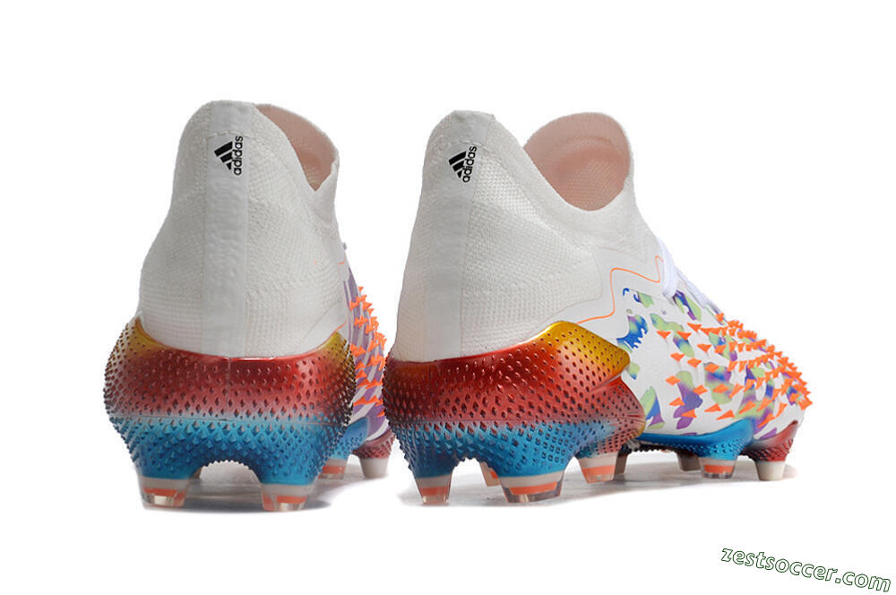 Adidas Predator Freak.1 Low FG High-Tops Soccer Cleats - White/Blue/Orange/Gold 6