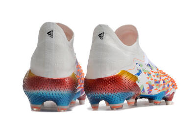 Adidas Predator Freak.1 Low FG High-Tops Soccer Cleats - White/Blue/Orange/Gold