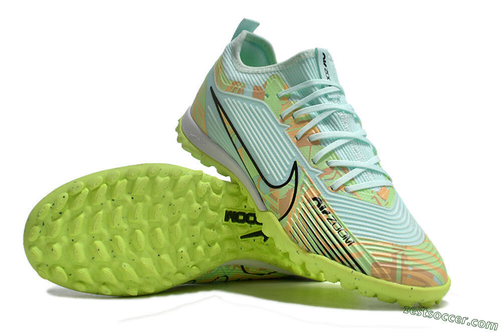 Nike Air Zoom Mercurial Vapor 15 Pro TF Low-Tops Soccer Shoes - Jade/Yellow/Black 3