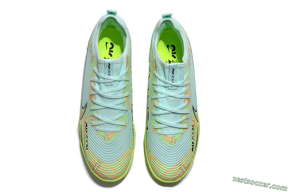 Nike Air Zoom Mercurial Vapor 15 Pro TF Low-Tops Soccer Shoes - Jade/Yellow/Black 4