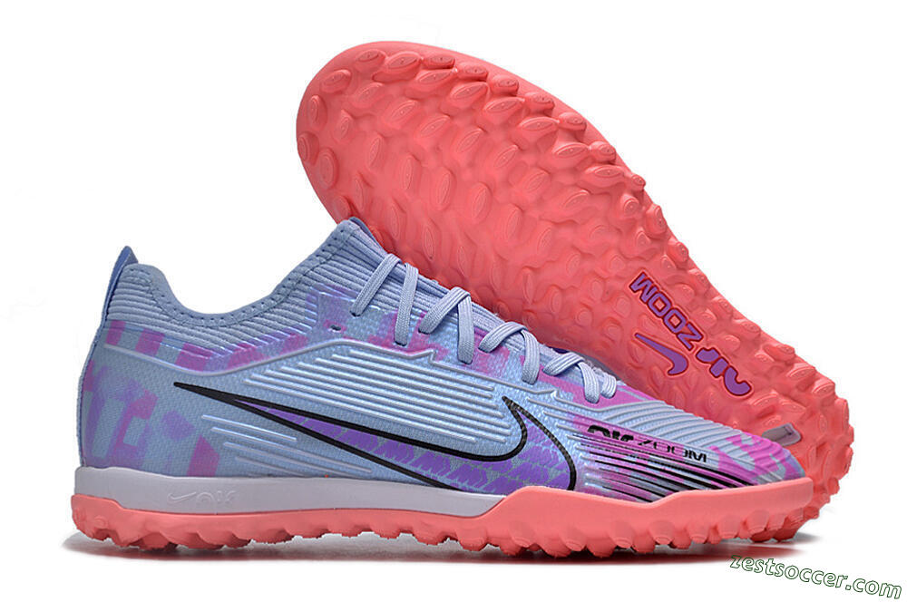Nike Air Zoom Mercurial Vapor 15 Pro TF Low-Tops Soccer Shoes - Silver/Purple/Red 0