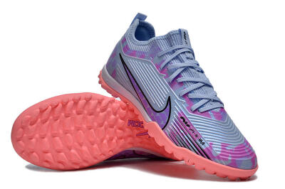 Nike Air Zoom Mercurial Vapor 15 Pro TF Low-Tops Soccer Shoes - Silver/Purple/Red