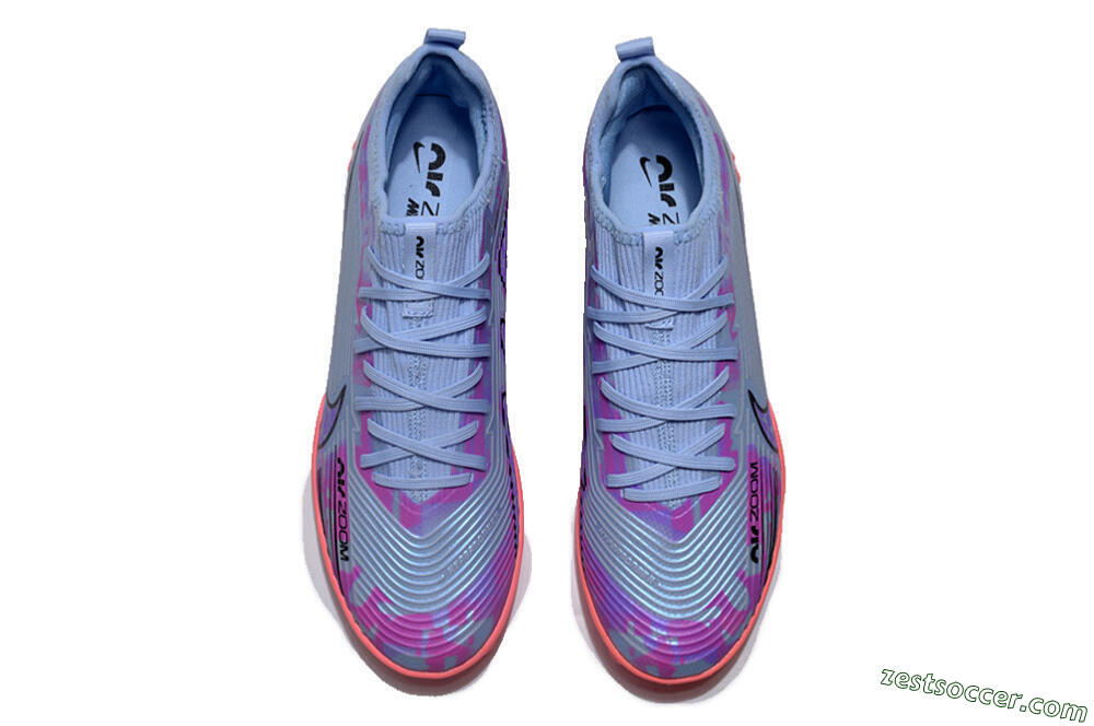 Nike Air Zoom Mercurial Vapor 15 Pro TF Low-Tops Soccer Shoes - Silver/Purple/Red 4