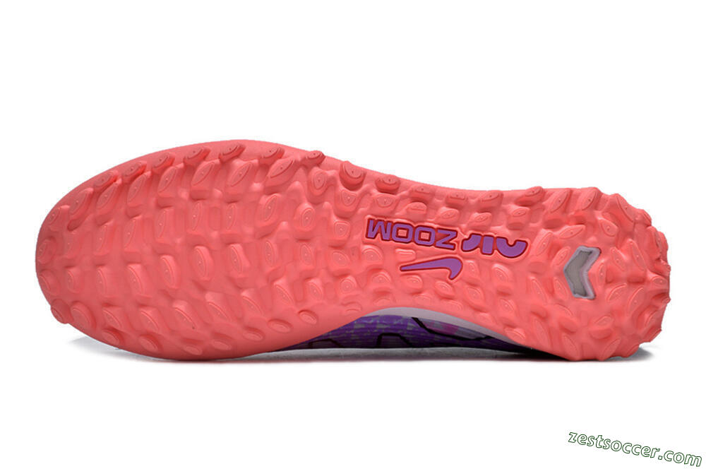 Nike Air Zoom Mercurial Vapor 15 Pro TF Low-Tops Soccer Shoes - Silver/Purple/Red 6