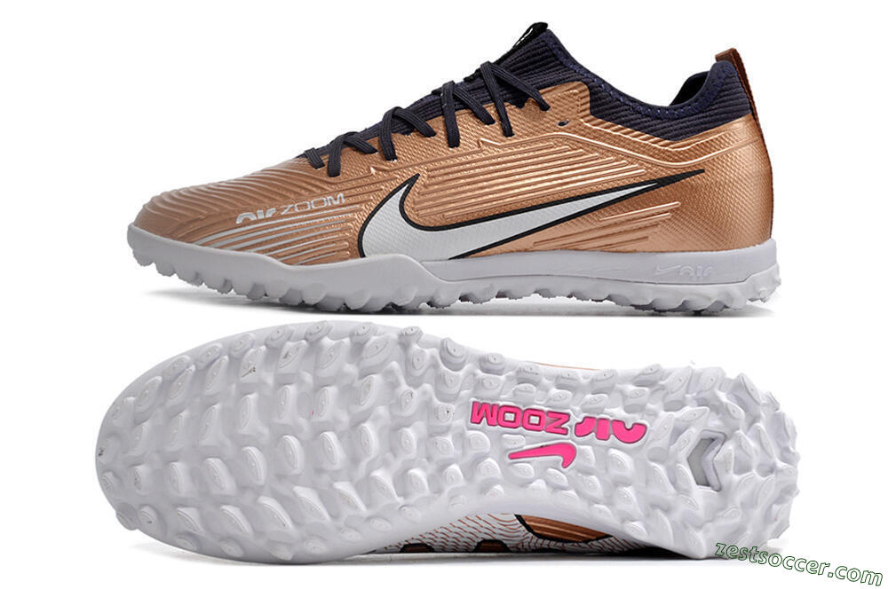 Nike Air Zoom Mercurial Vapor 15 Pro TF Low-Tops Soccer Shoes - Rose Gold/Black/White 1