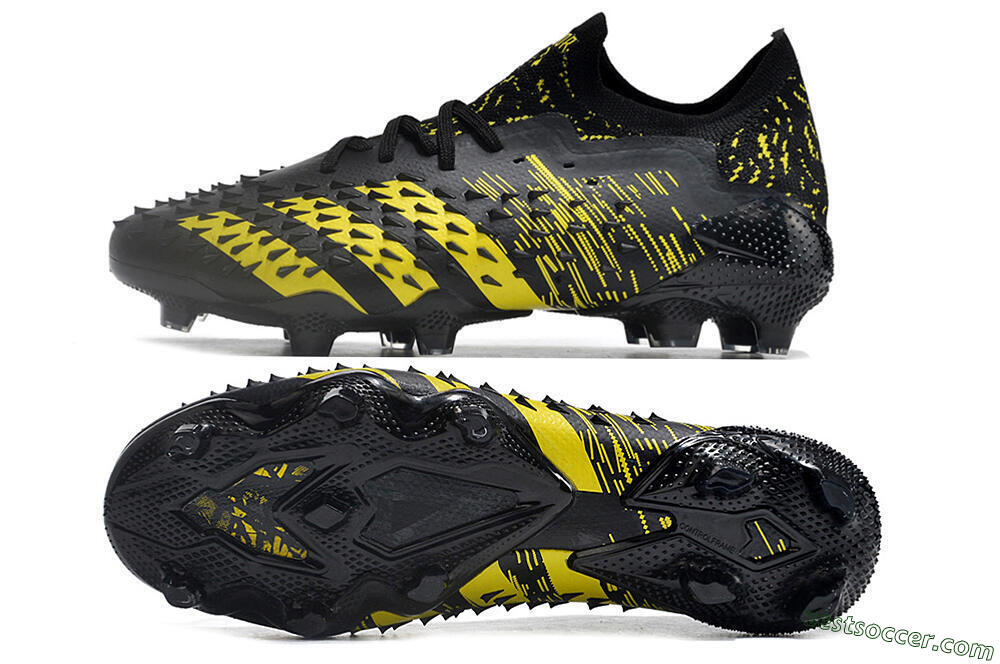 Adidas Predator Freak.1 Low FG Low-Tops Soccer Cleats - Black/Yellow 1