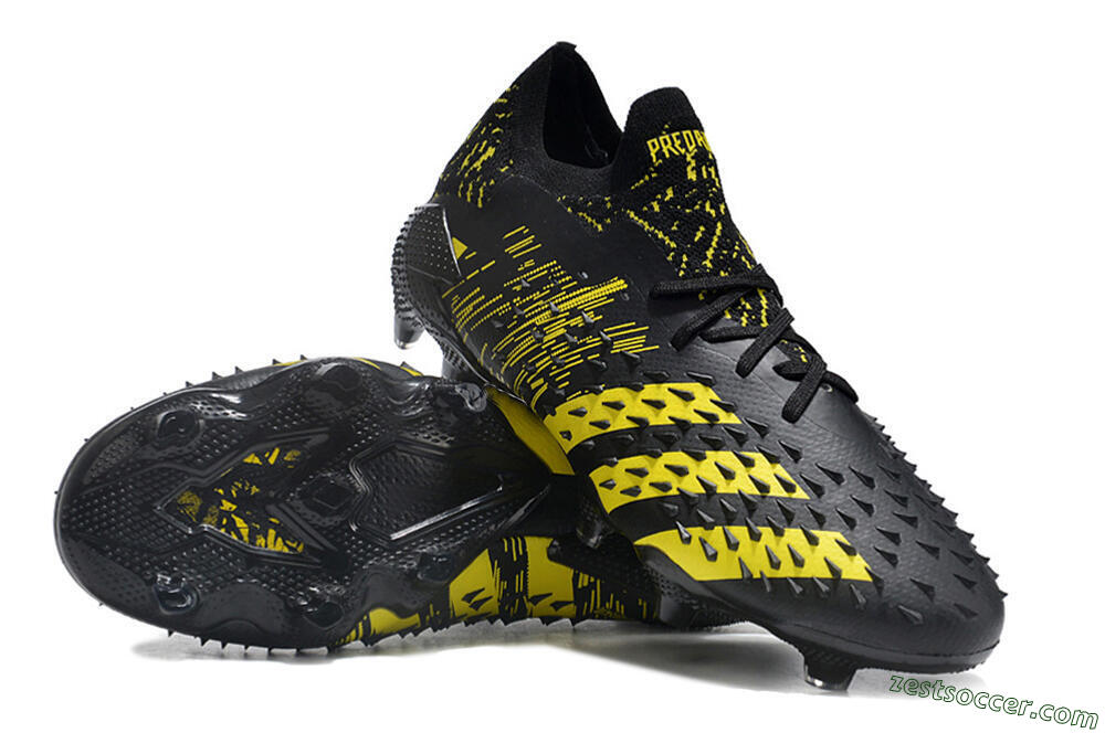 Adidas Predator Freak.1 Low FG Low-Tops Soccer Cleats - Black/Yellow 3