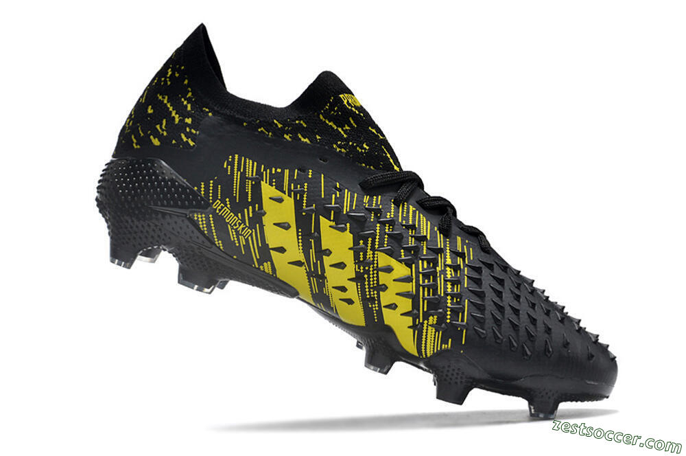Adidas Predator Freak.1 Low FG Low-Tops Soccer Cleats - Black/Yellow 4