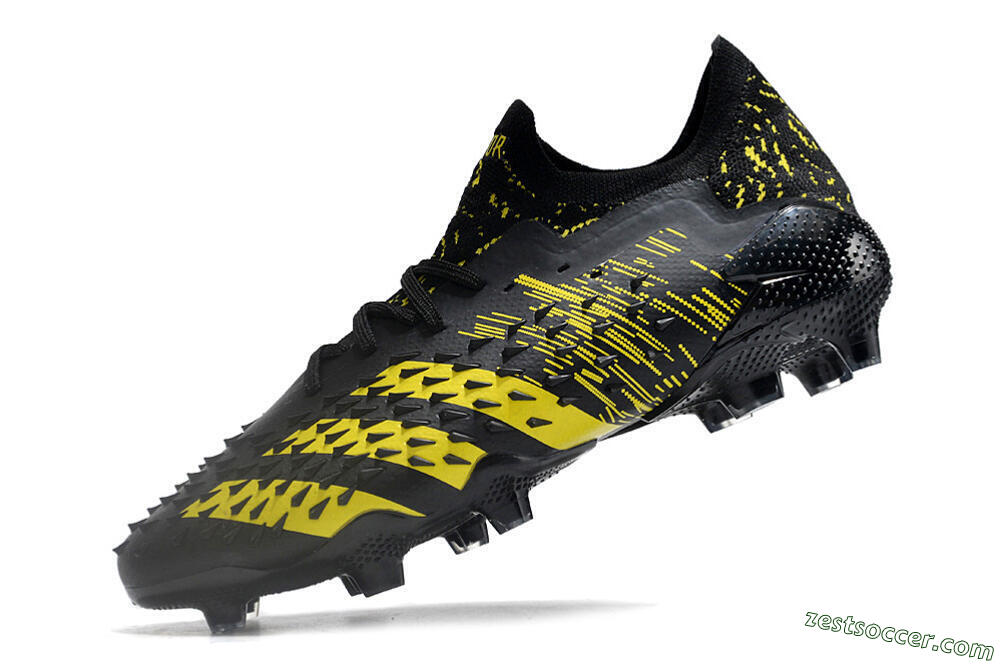 Adidas Predator Freak.1 Low FG Low-Tops Soccer Cleats - Black/Yellow 5