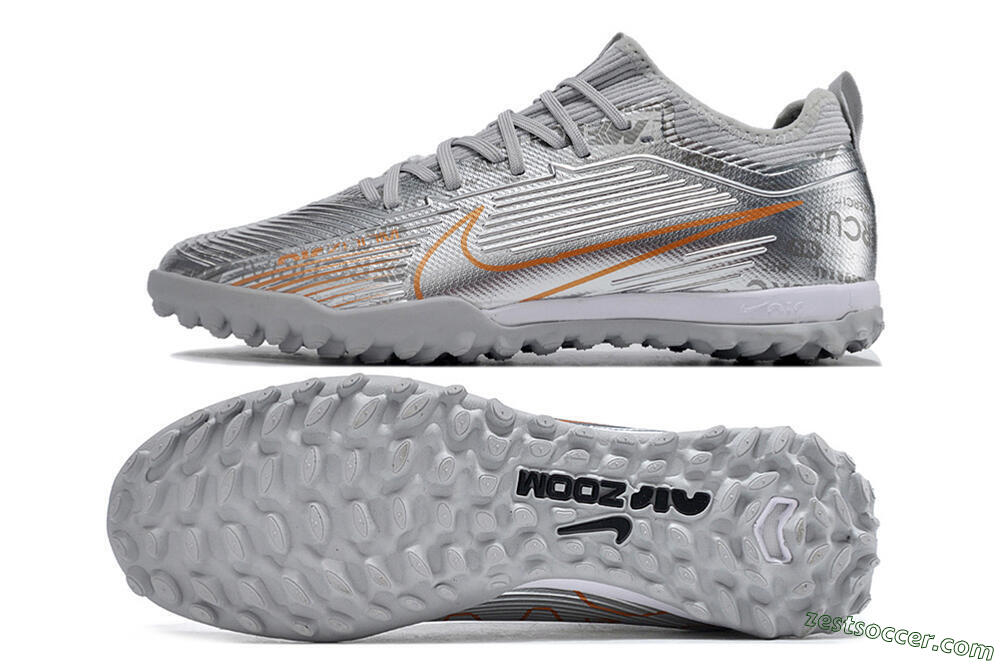 Nike Air Zoom Mercurial Vapor 15 Pro TF Low-Tops Soccer Shoes - Silver/Gold/Black 1