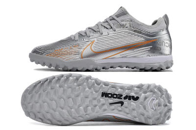 Nike Air Zoom Mercurial Vapor 15 Pro TF Low-Tops Soccer Shoes - Silver/Gold/Black