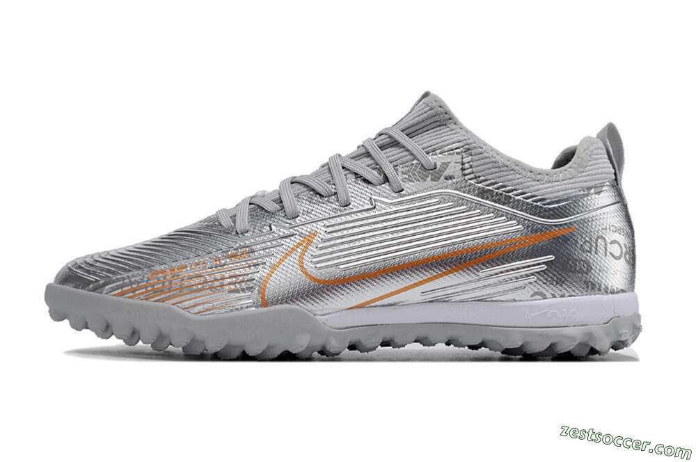 Nike Air Zoom Mercurial Vapor 15 Pro TF Low-Tops Soccer Shoes - Silver/Gold/Black 2