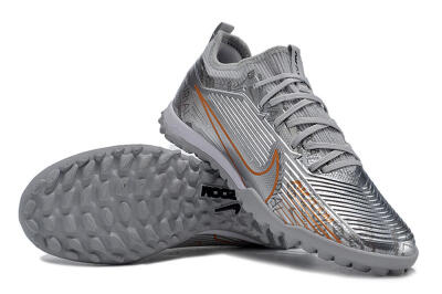 Nike Air Zoom Mercurial Vapor 15 Pro TF Low-Tops Soccer Shoes - Silver/Gold/Black