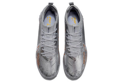 Nike Air Zoom Mercurial Vapor 15 Pro TF Low-Tops Soccer Shoes - Silver/Gold/Black