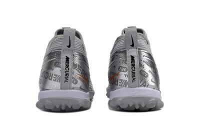 Nike Air Zoom Mercurial Vapor 15 Pro TF Low-Tops Soccer Shoes - Silver/Gold/Black