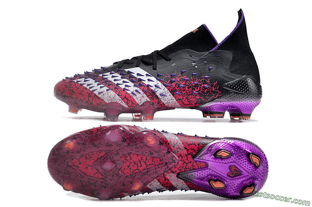 Adidas Predator Freak.1 FG High-Tops Soccer Cleats - Black/Pink/Purple/Gold 1