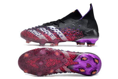 Adidas Predator Freak.1 FG High-Tops Soccer Cleats - Black/Pink/Purple/Gold