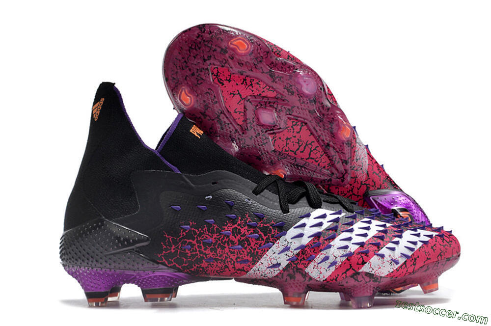 Adidas Predator Freak.1 FG High-Tops Soccer Cleats - Black/Pink/Purple/Gold 0