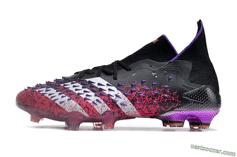 Adidas Predator Freak.1 FG High-Tops Soccer Cleats - Black/Pink/Purple/Gold 2
