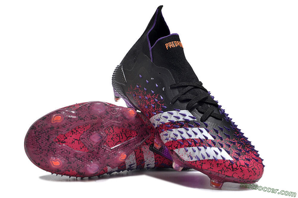Adidas Predator Freak.1 FG High-Tops Soccer Cleats - Black/Pink/Purple/Gold 3