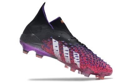 Adidas Predator Freak.1 FG High-Tops Soccer Cleats - Black/Pink/Purple/Gold