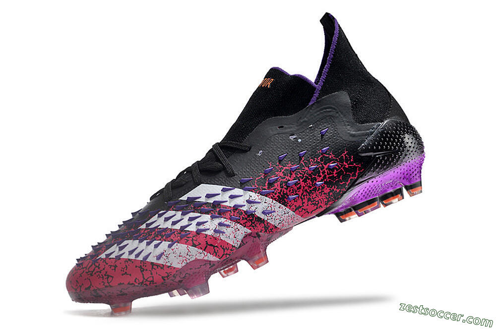 Adidas Predator Freak.1 FG High-Tops Soccer Cleats - Black/Pink/Purple/Gold 5