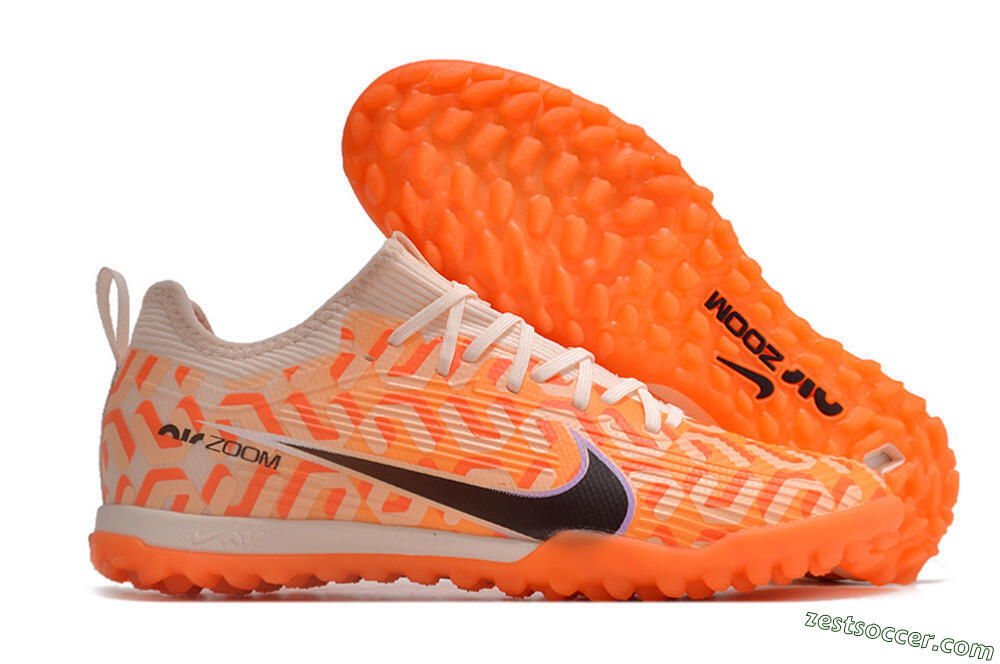 Nike Air Zoom Mercurial Vapor 15 Pro TF Low-Tops Soccer Shoes - Orange/Purple/Black 0
