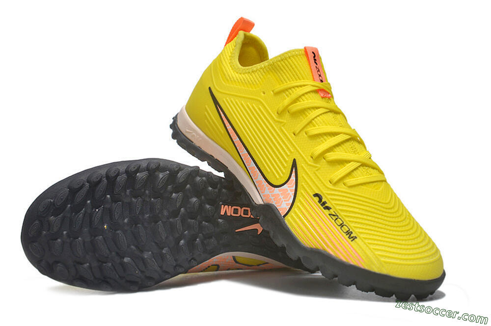Nike Air Zoom Mercurial Vapor 15 Pro TF Low-Tops Soccer Shoes - Yellow/Pink/White/Black 3