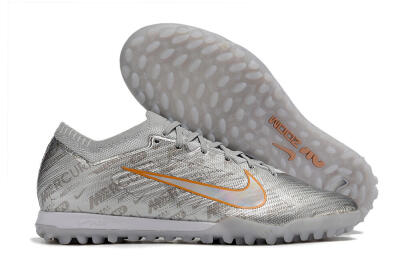 Nike Air Zoom Mercurial Vapor 15 Elite TF Low-Tops Soccer Shoes - Silver/Gold