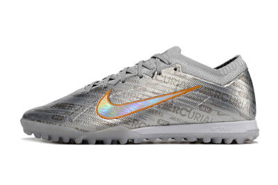 Nike Air Zoom Mercurial Vapor 15 Elite TF Low-Tops Soccer Shoes - Silver/Gold