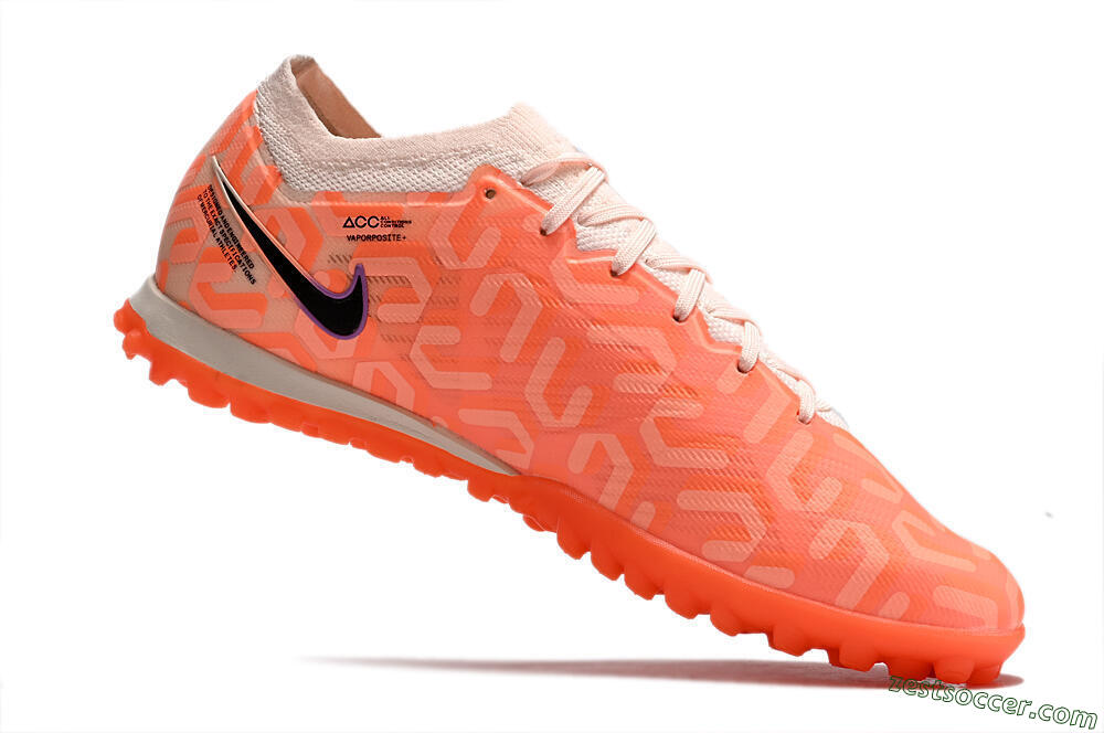 Nike Air Zoom Mercurial Vapor 15 Elite TF Low-Tops Soccer Shoes - Orange/White/Black 4