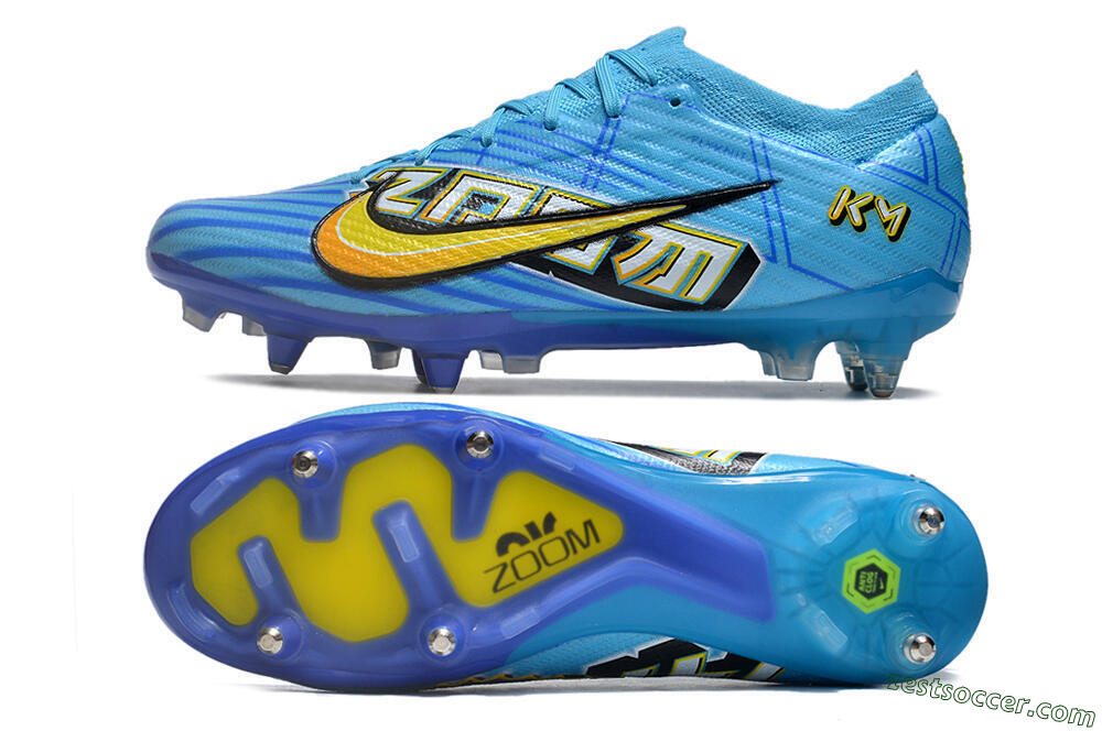 Nike Air Zoom Mercurial Vapor 15 Elite SG Low-Tops Soccer Cleats - Blue/Yellow/Orange/White 1