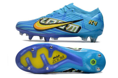 Nike Air Zoom Mercurial Vapor 15 Elite SG Low-Tops Soccer Cleats - Blue/Yellow/Orange/White