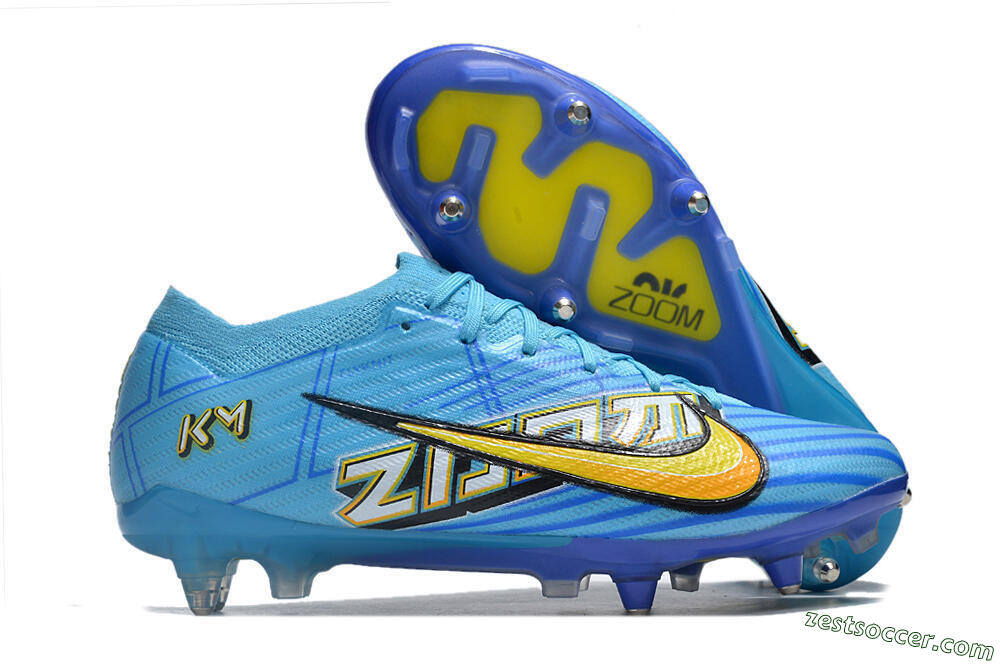 Nike Air Zoom Mercurial Vapor 15 Elite SG Low-Tops Soccer Cleats - Blue/Yellow/Orange/White 0