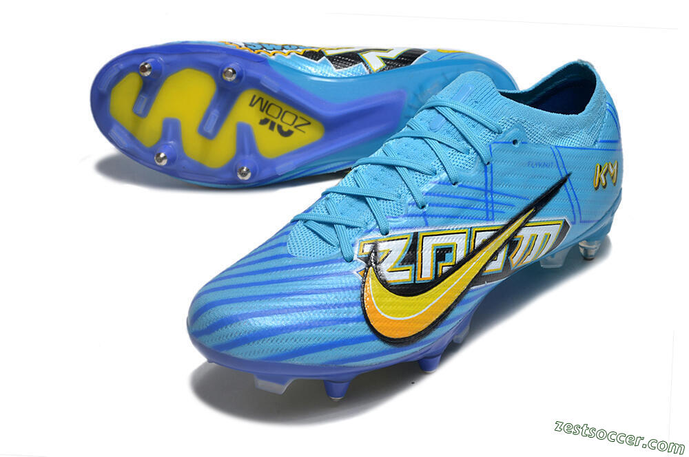 Nike Air Zoom Mercurial Vapor 15 Elite SG Low-Tops Soccer Cleats - Blue/Yellow/Orange/White 3